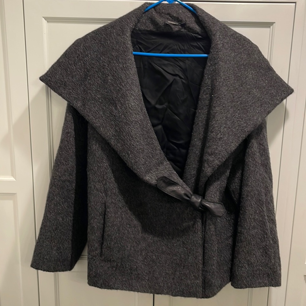 Wool/Alpaca/Mohair Gray Jacket leather Tie 40
